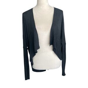 Ted Baker Viscose Gray Open Front Cardigan Asymmetrical Sweater Women Size 2 (S)
